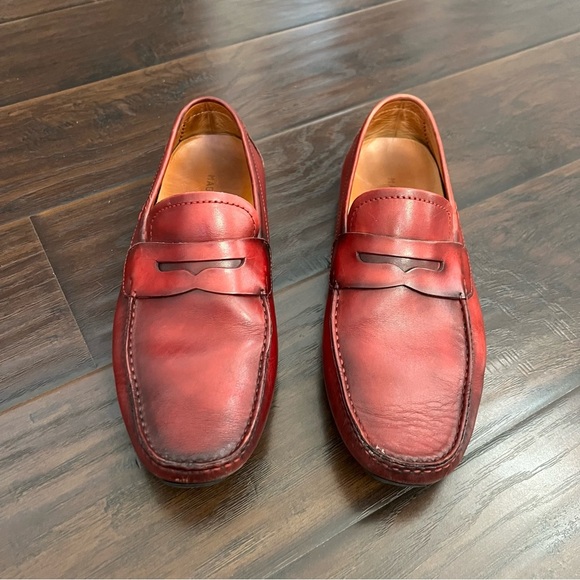 Magnanni Mens leather penny loafers size 8.5 fits like 9 length 11.5” cool color main image 9